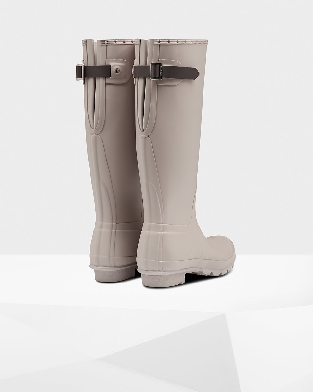 Womens Hunter Original Back Adjustable - Tall Rain Boots Grey - 0712-UAFZK